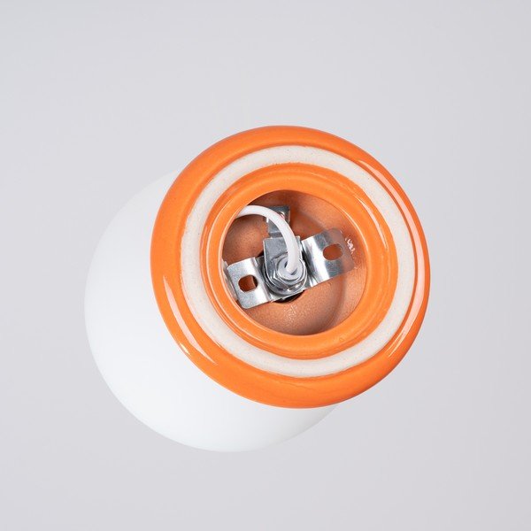 Plafoniera arancione in ceramica con paralume in vetro ø 12 cm Farsa – Sollux-image-4