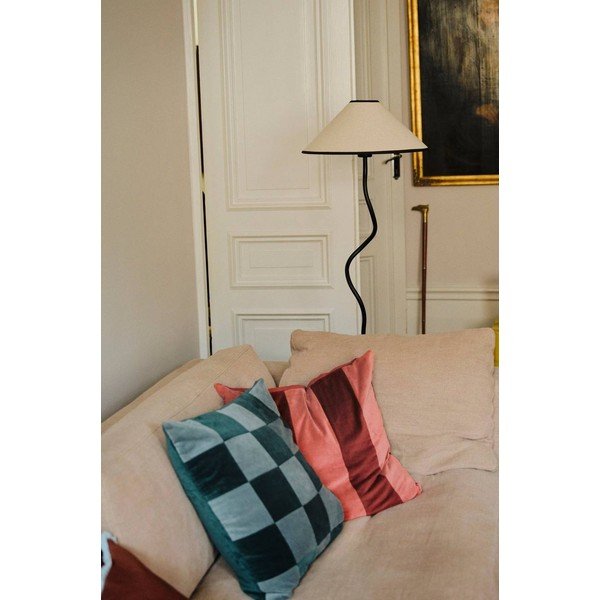 Lampada da terra bianca/nera in tessuto con intensità regolabile (altezza totale 148 cm) Juliet – Jotex-image-3