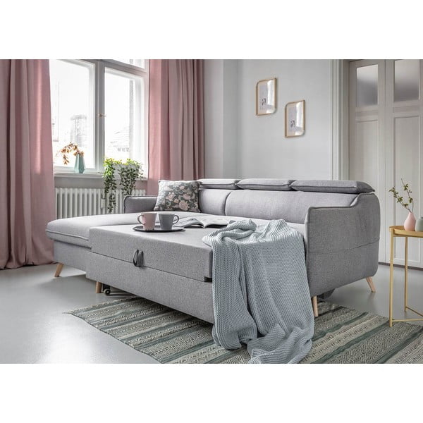 Divano letto angolare grigio chiaro (angolo sinistro) Sweet Harmony - Miuform-image-4