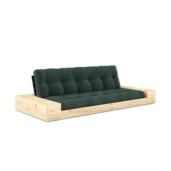 Divano letto in velluto a coste verde scuro 244 cm Base - Karup Design