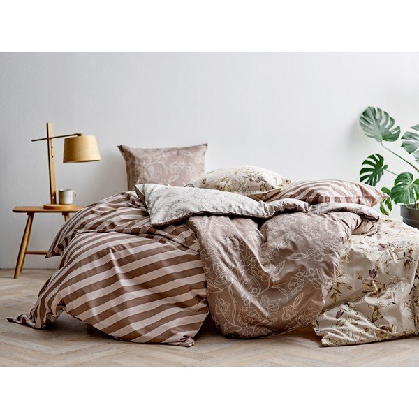 Biancheria da letto singola in cotone sateen marrone 140x200 cm Infinity - Södahl-image-1