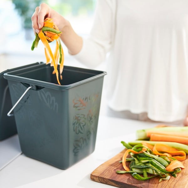 Contenitore per rifiuti compostabili verde scuro 7 l Greenlije - Rotho-image-1