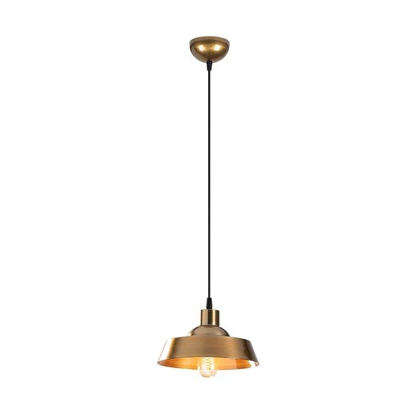 Lampadario dorato con paralume in metallo ø 22 cm Berceste – Opviq lights-image-2