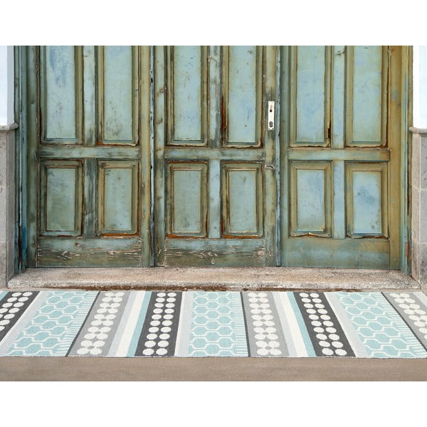 Tappeto da interno/esterno grigio/turchese 70x90 cm Asta Pale Turquoise – Pappelina-image-1