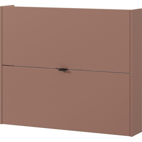 Scarpiera marrone con effetto rovere con ante ribaltabili/da parete 100x83x18 cm Ameca – Germania