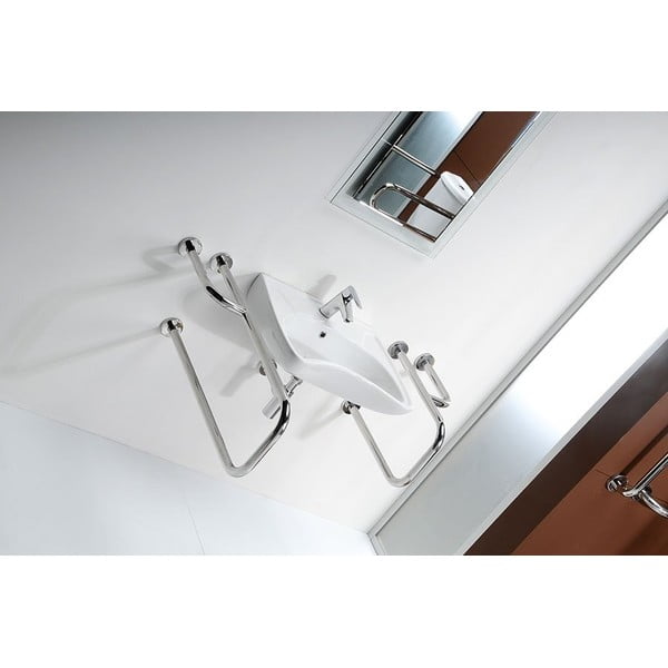Maniglia a muro in acciaio inox per bagno 78 cm Handicap Right - Sapho-image-1