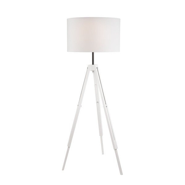 Lampada da terra bianca con paralume in tessuto, altezza 110 cm Theo - LAMKUR