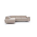 Divano angolare beige allungabile/con contenitore (con penisola a sinistra/a L) Anton – ELTAP