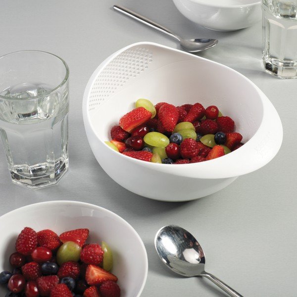 Zelená mísa s cedníkem Joseph Joseph Prep&Serve, délka 21 cm-image-1