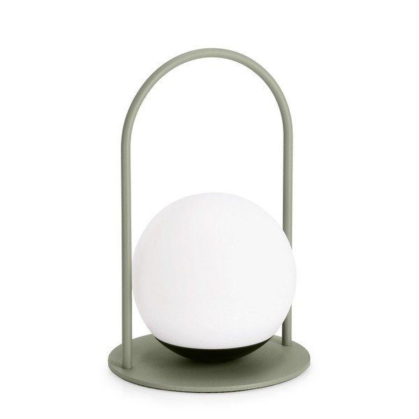 Lampada da tavolo LED verde con paralume in plastica con intensità regolabile (altezza totale 21 cm) Pansy – Bizzotto-image-2