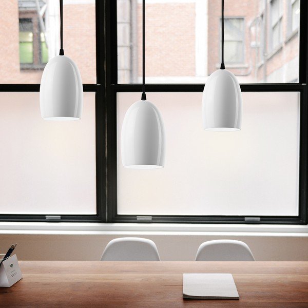 Lampada a sospensione bianca a tre bracci S Glossy, ⌀ 14 cm Ume - Sotto Luce-image-1