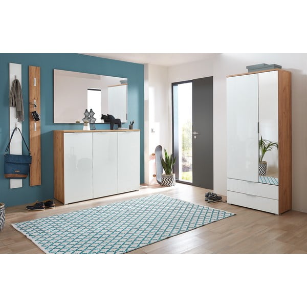 Armadio bianco in rovere con specchio 84x196 cm Telde - Germania-image-4