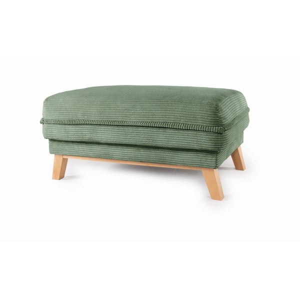 Poggiapiedi in verde chiaro con rivestimento in velluto a coste Tori – Bonami Selection-image-2