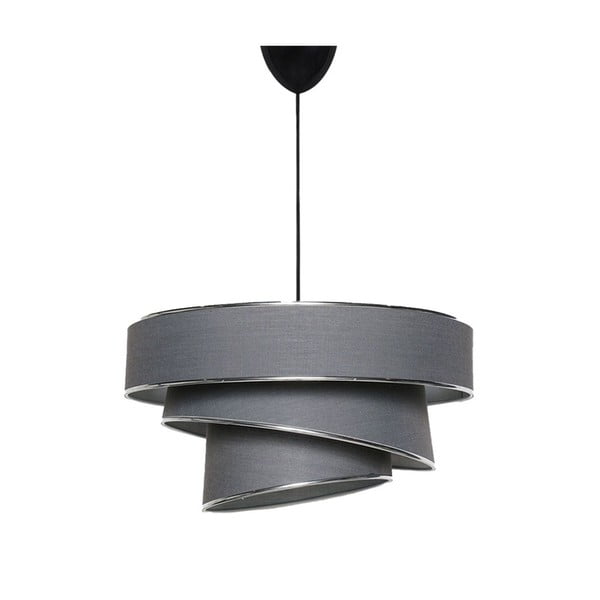 Lampadario color antracite/argentato con paralume in tessuto ø 40 cm Couper – Opviq lights