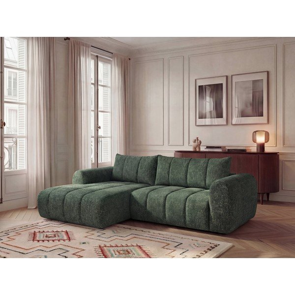Divano angolare verde scuro (con penisola a sinistra/con chaise lounge) Nesty – Bobochic Paris-image-1
