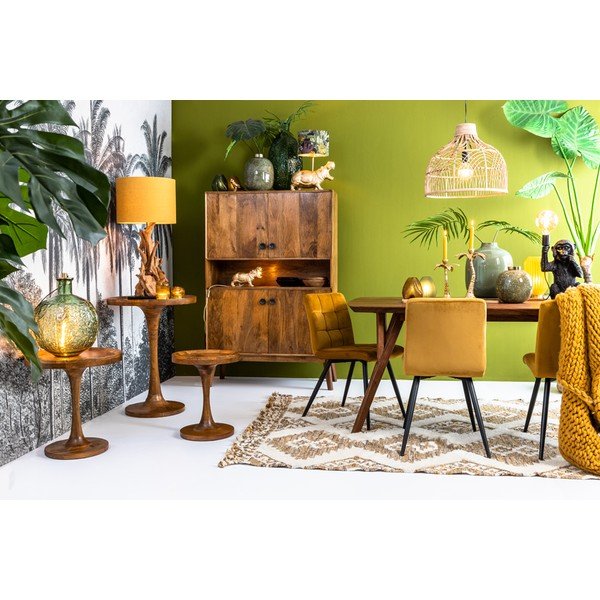 Tavolo da pranzo marrone con piano in acacia 100x200 cm Quenza - Light & Living-image-4
