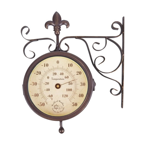 Orologio da parete per esterni con termometro Rustico - Esschert Design-image-3