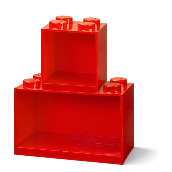 Set di 2 mensole da parete rosse per bambini Brick - LEGO®