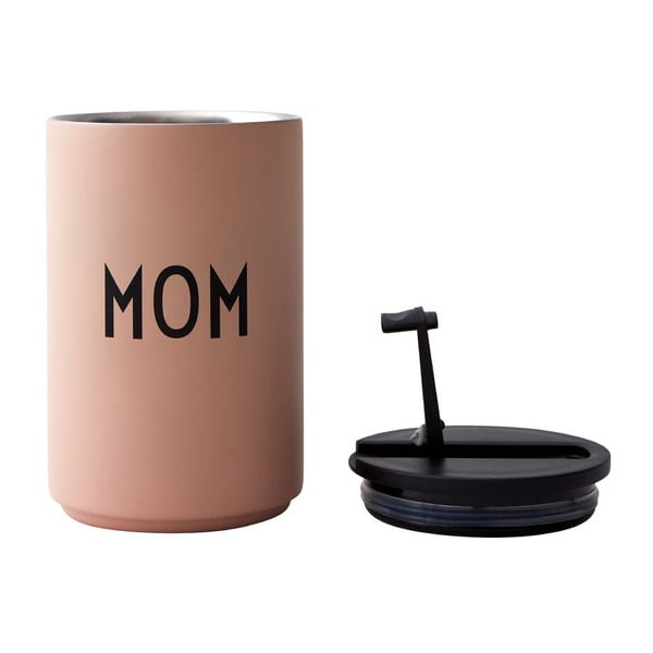 Tazza termica rosa e beige da 350 ml Mom - Design Letters-image-2