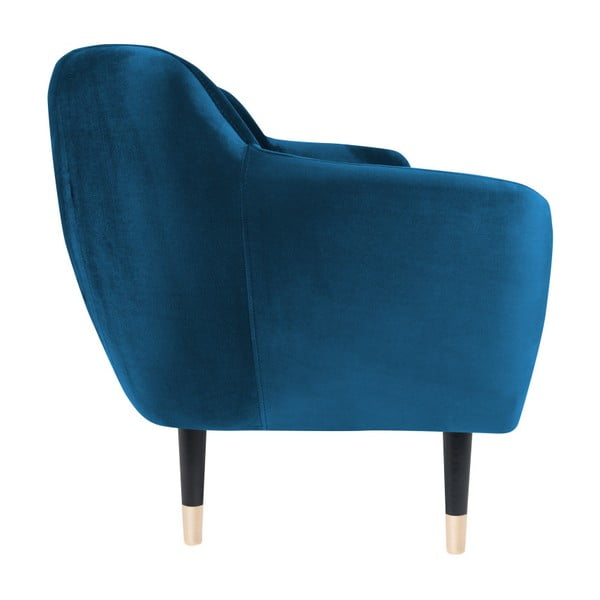 Divano blu con gambe nere Benito, 158 cm - Mazzini Sofas-image-3
