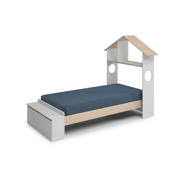 Letto per bambini in pino bianco/naturale con contenitore 90x190 cm Odessa - Marckeric-image-2