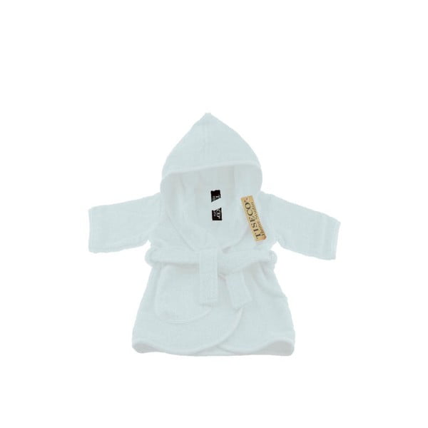 Accappatoio per neonato in cotone bianco taglia 0-12 mesi - Tiseco Home Studio