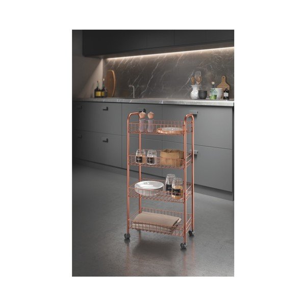 Scaffale mobile in metallo color rame 41x84 cm Ascona - Metaltex-image-2