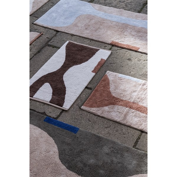 Tappeto lavabile in cotone color mattone e beige 50x80 cm Figura - Mette Ditmer Denmark-image-3