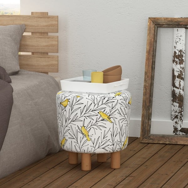 Taburette con gambe in legno Canaro, ⌀ 41 cm Cono - Homitis-image-3