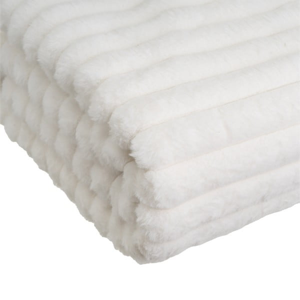 Coperta bianca in micropile 130x160 cm Fur Velvet – Casa Selección-image-3