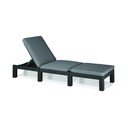 Sdraio da giardino grigio scuro in imbottito/in rattan artificiale regolabile Daytona – Keter