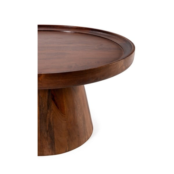 Tavolino da salotto rotondo marrone scuro in mango massiccio ø 80 cm Rose – MOME-image-3