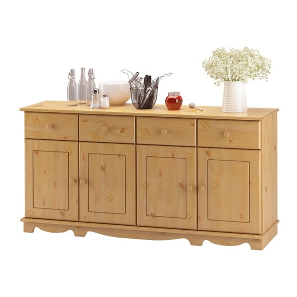 Credenza a quattro ante Cheryl in legno di pino massiccio - Støraa-image-3