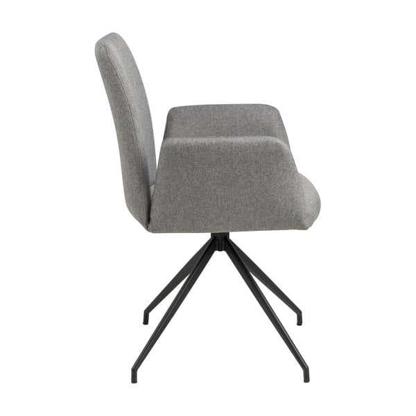 Sedia da pranzo grigia in imbottito con braccioli Naya – Actona-image-4