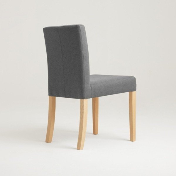 Sedia grigia media con gambe naturali su misura Wilton - CustomForm-image-3