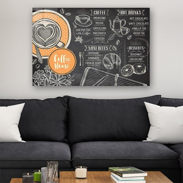 Pittura su vetro 70x50 cm Coffee House - Wallity-image-1