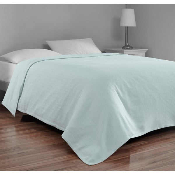 Copriletto in cotone color menta per letto matrimoniale 200x230 cm Serenity - Mijolnir