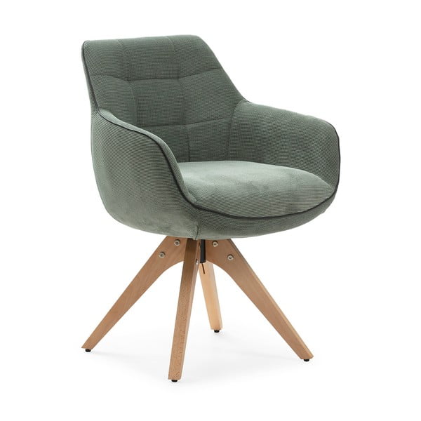 Set di sedie da pranzo verde in imbottito con braccioli 2 pz Donatelo – Marckeric