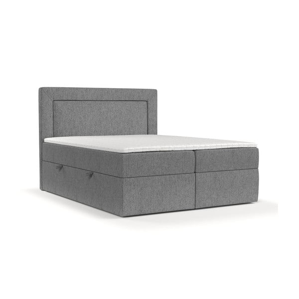 Letto boxspring grigio con contenitore 160x200 cm Imagine - Maison de Rêve