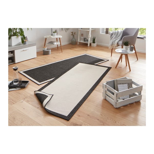 Tappeto da esterno nero e crema , 80 x 350 cm Panama - NORTHRUGS-image-2