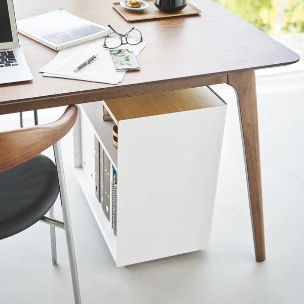 Carrello portaoggetti bianco in metallo 60x59x35 cm Tower – YAMAZAKI-image-3