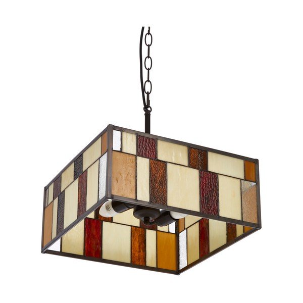 Lampadario in metallo con paralume in vetro Waldorf – Premier Housewares-image-2