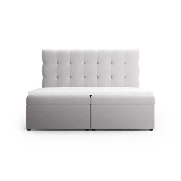 Letto boxspring grigio chiaro con contenitore 180x200 cm Bali - Cosmopolitan Design-image-1