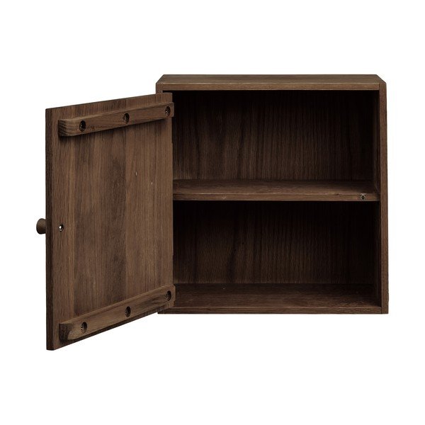 Mensola marrone scuro in rovere massiccio con ripiani multipli 30 cm Townsville – House Nordic-image-4