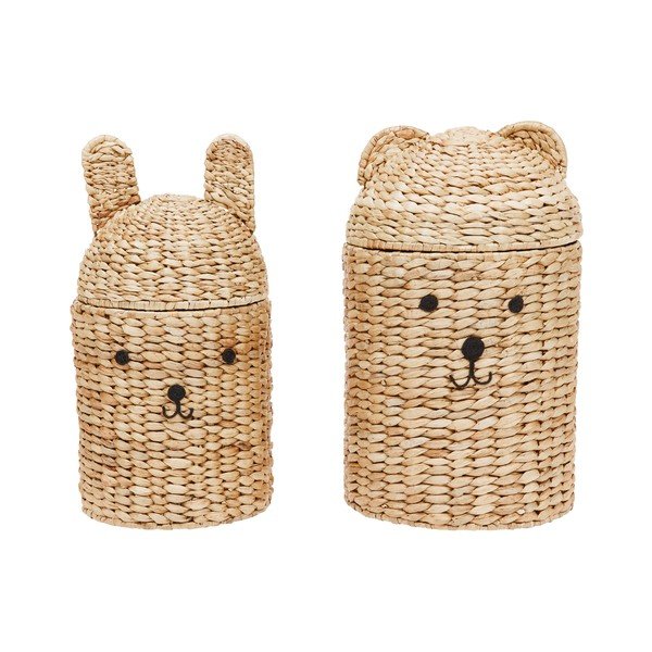 Ceste per giochi in set da bambini di colore naturale in erba marina 2 pz ø 28,5x49,5 cm Bear & Rabbit – OYOY Mini