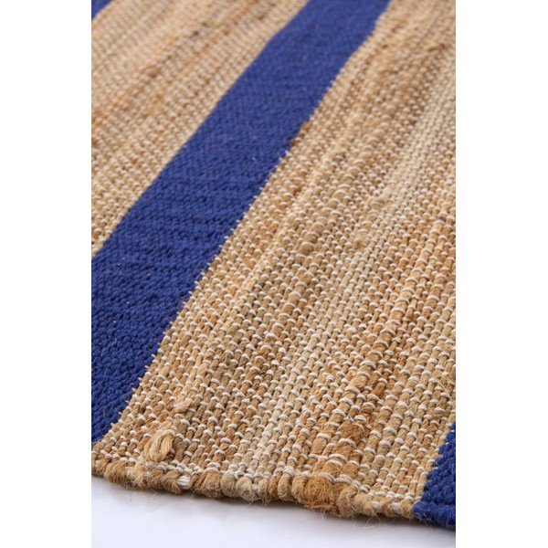 Tappeto blu/di colore naturale in misto iuta tessuto a mano 200x300 cm Otti – Jotex-image-2