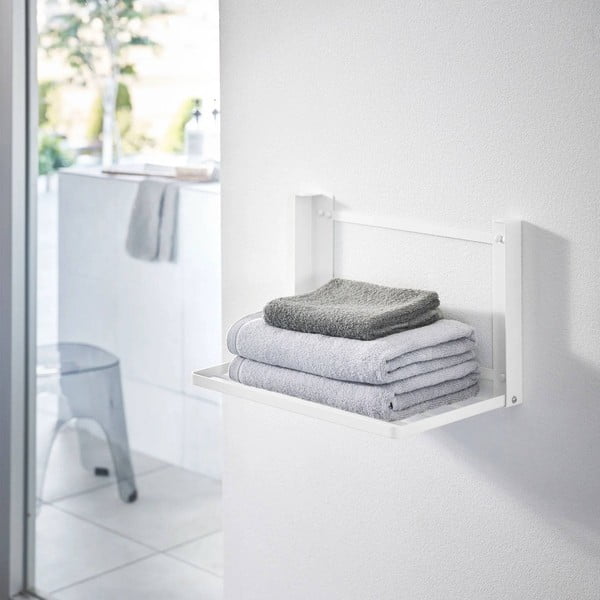 Mensola da bagno da parete bianco opaco in acciaio Tower – YAMAZAKI-image-4