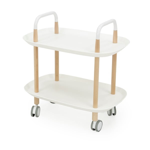 Carrello di servizio bianco su ruote Wagon Beech - Tenzo