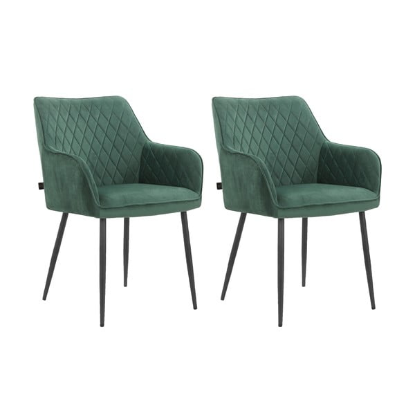 Set di sedie da pranzo verde in imbottito 2 pz Elvira – Støraa-image-4