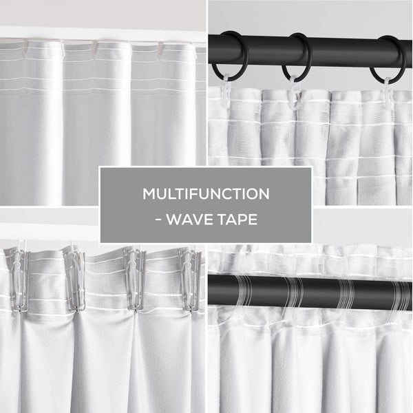 Tenda parzialmente oscurante bianca in velluto 140x245 cm Pleat – Restilo-image-3